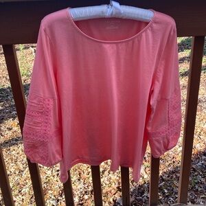 Talbots cotton peach top